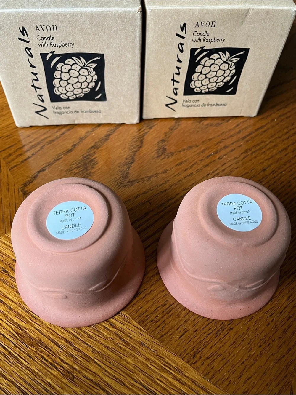 Avon Raspberry-Scented Ceramic Votive Pair in Terracotta